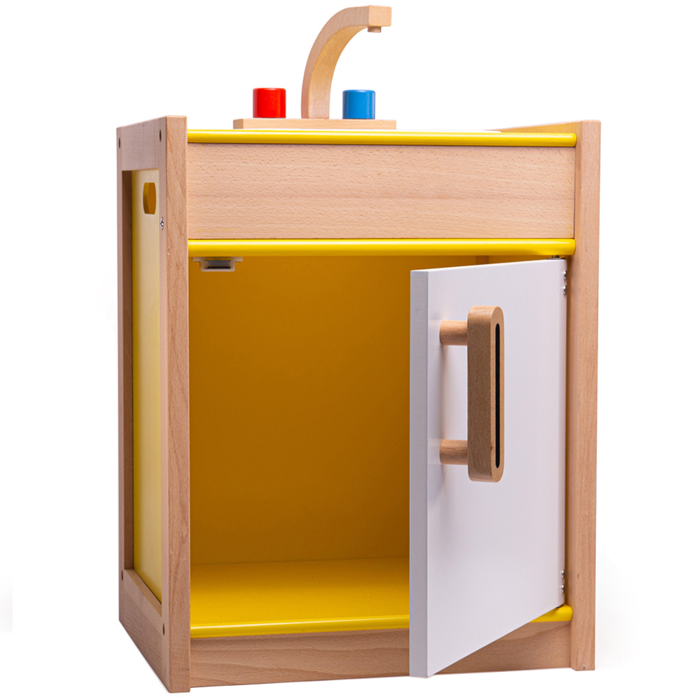 Tidlo Yellow Wooden Toy Sink Image 2