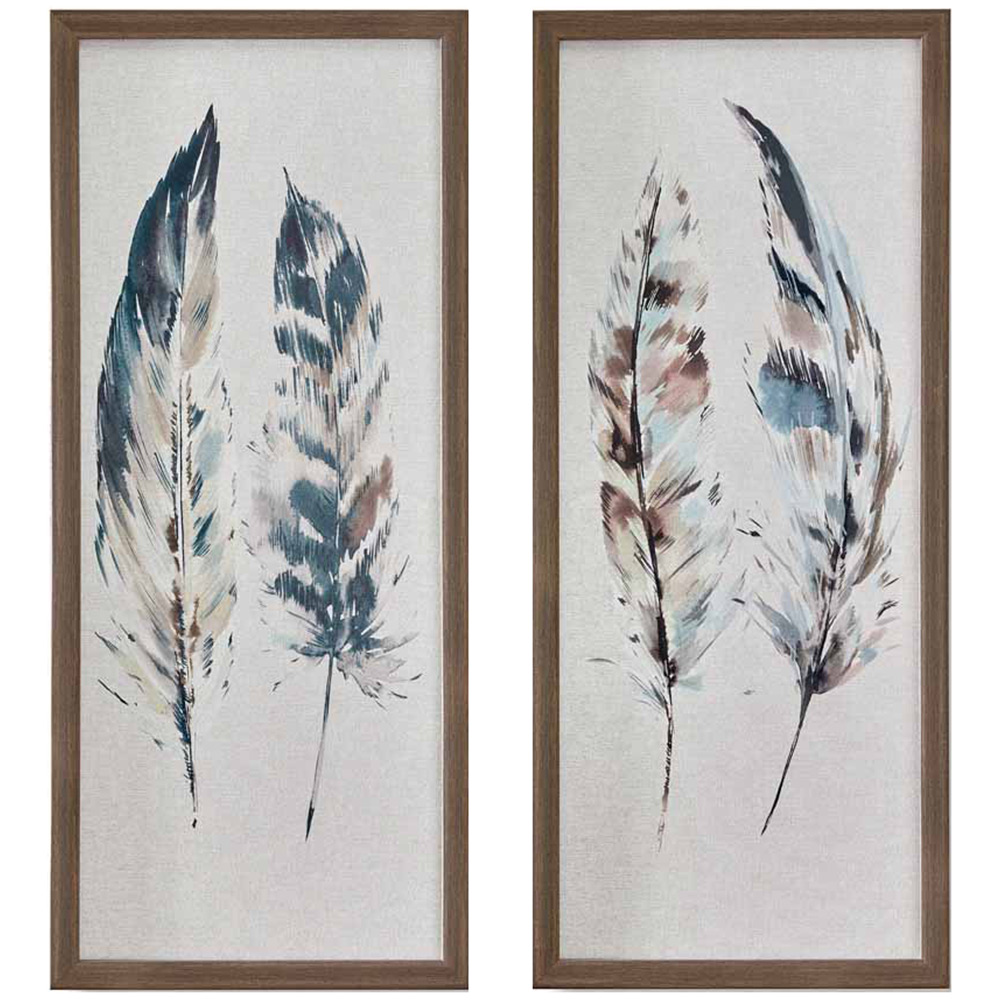 Art For The Home Painterly Feathers Set of 2 Image