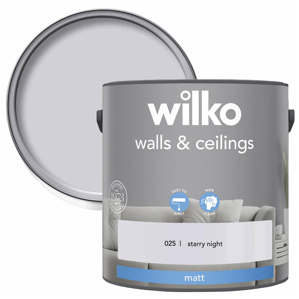 Wilko Walls & Ceilings Starry Night Matt Emulsion Paint 2.5L Image 1
