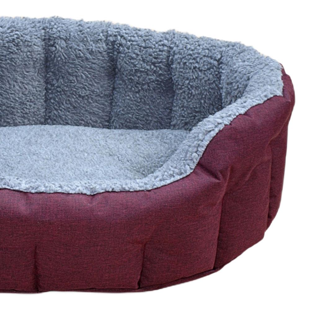 P&L Small Red Premium Bolster Dog Bed Image 4