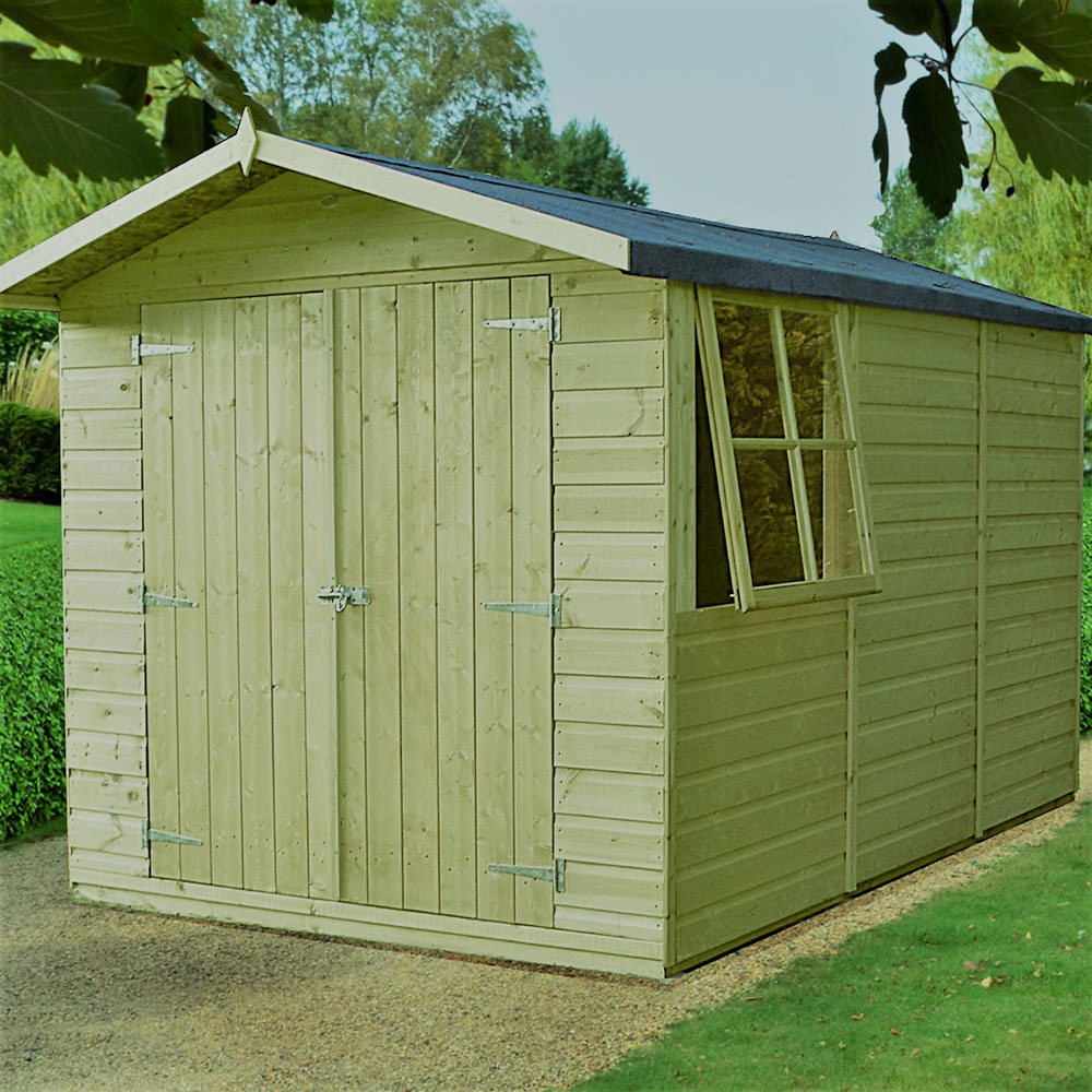 Shire Guernsey 10 x 7ft Double Door Pressure Treated Shed Image 2