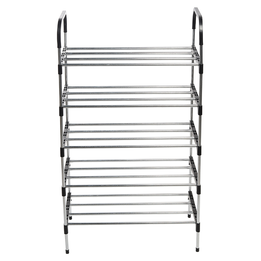 Living And Home WH0732 Black Metal Multi-Tier Shoe Rack Image 1