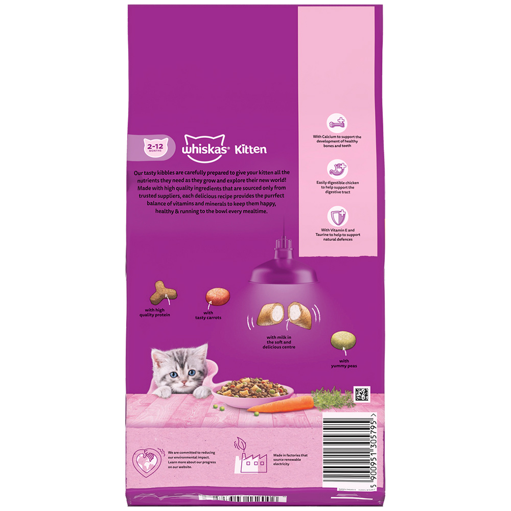 Whiskas 2 to 12 Months Kitten Dry Cat Food with Delicious Chicken 1.9kg Image 4