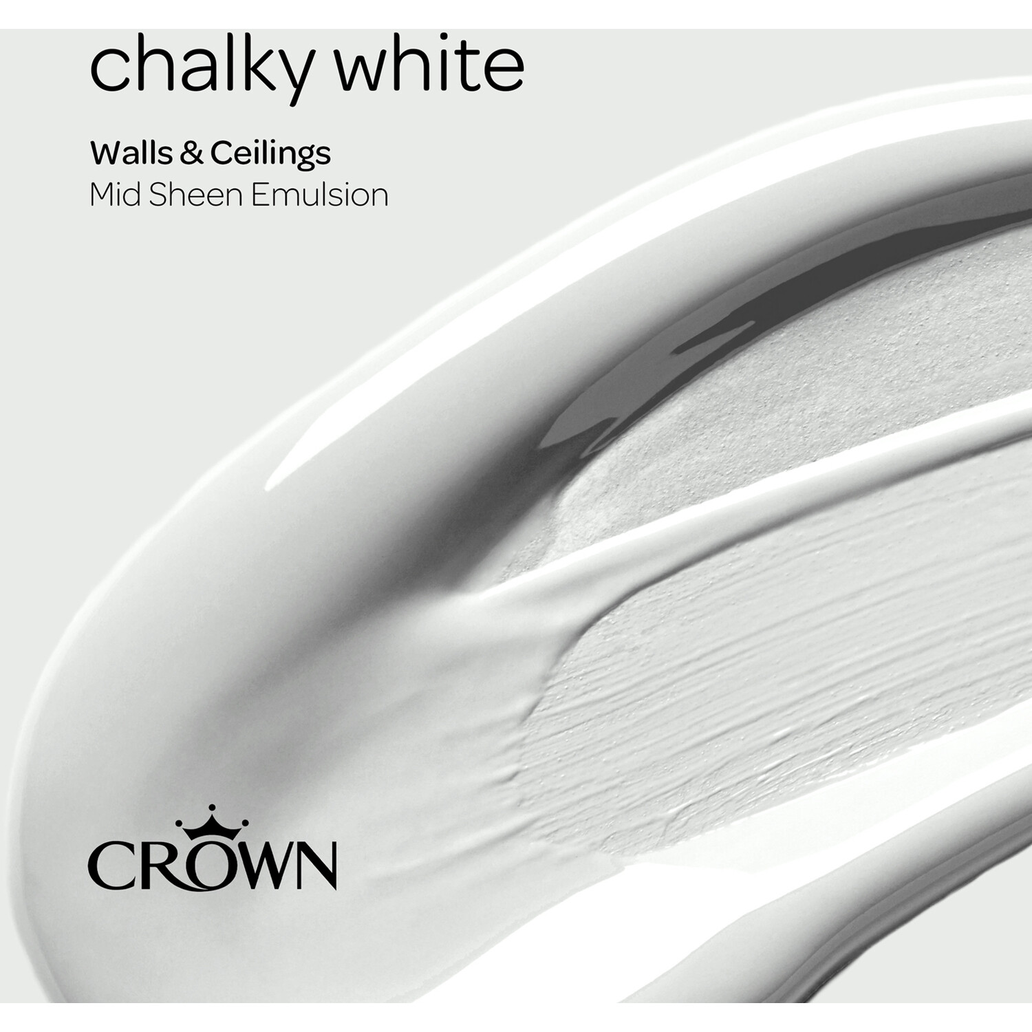Crown Walls & Ceilings Chalky White Mid Sheen Emulsion Paint 2.5L Image 4