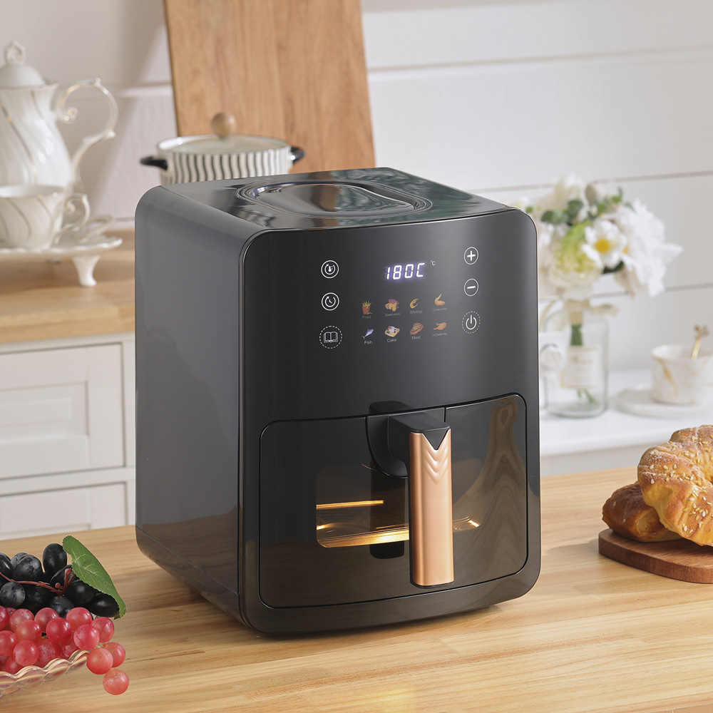 Living and Home DM0714 5L Black Digital Touchscreen Air Fryer 1300W Image 2