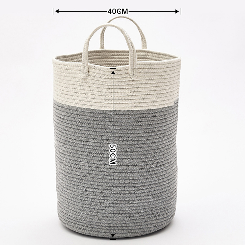 Living and Home Grey Laundry Basket 50cm Image 7