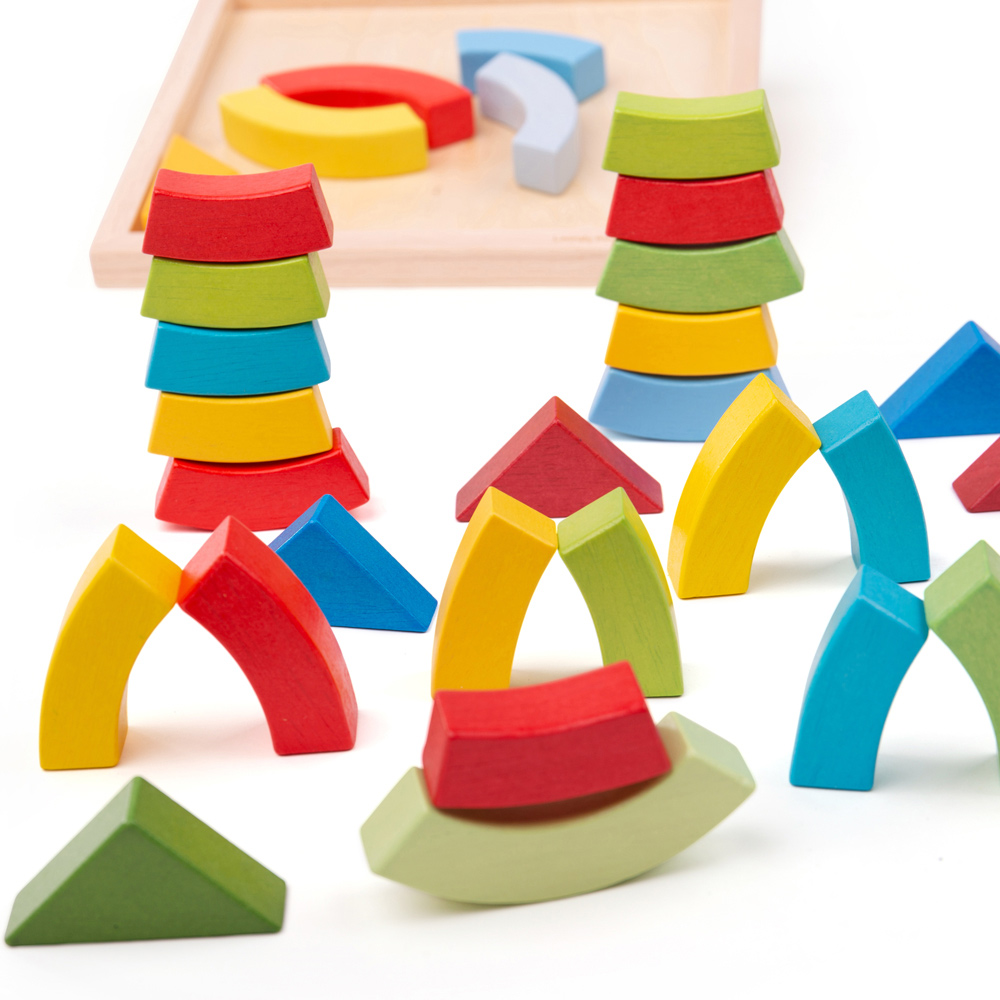 Bigjigs Toys Stacking Arches and Triangles Multicolour Image 3
