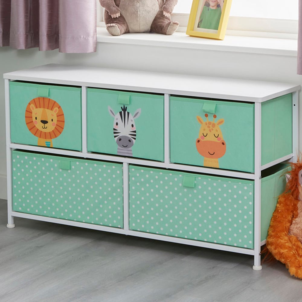 Liberty House Toys Kids Jungle 5 Drawer Storage Chest Image 1