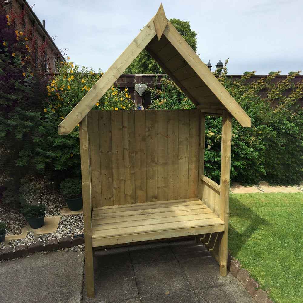 Shire Hebe 2 Seater 7 x 4 x 2ft Pressure Treated Arbour Image 2