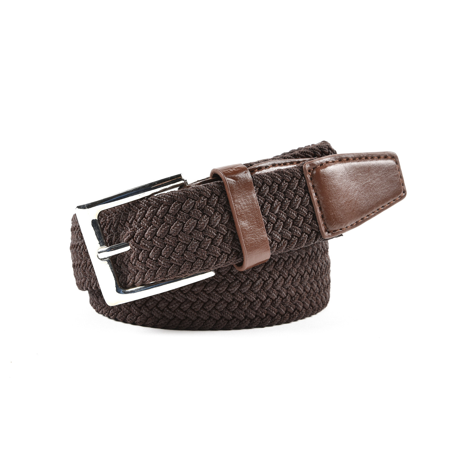 Elastic Braided Belt - Brown / L/XL Image