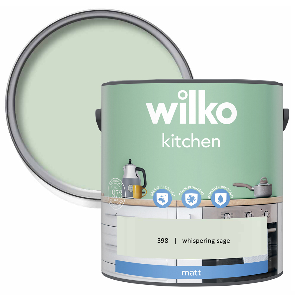 Wilko Kitchen Whispering Sage Matt Emulsion Paint 2.5L Image 1