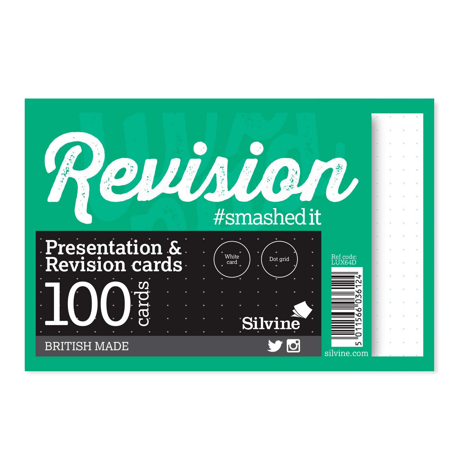Pack of 100 Silvine Revision and Presentation Cards Image 1