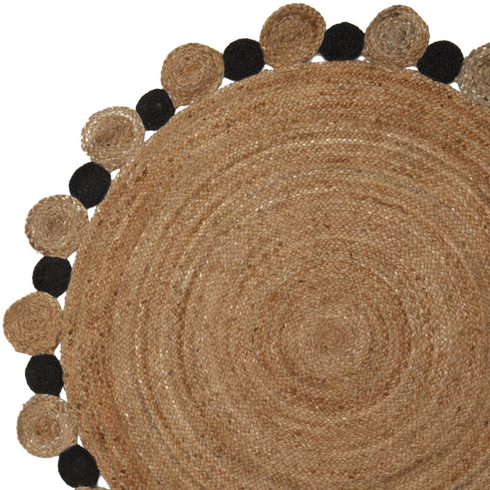 Premier Housewares Bosie Demir Large Natural and Black Jute Rug Image 4