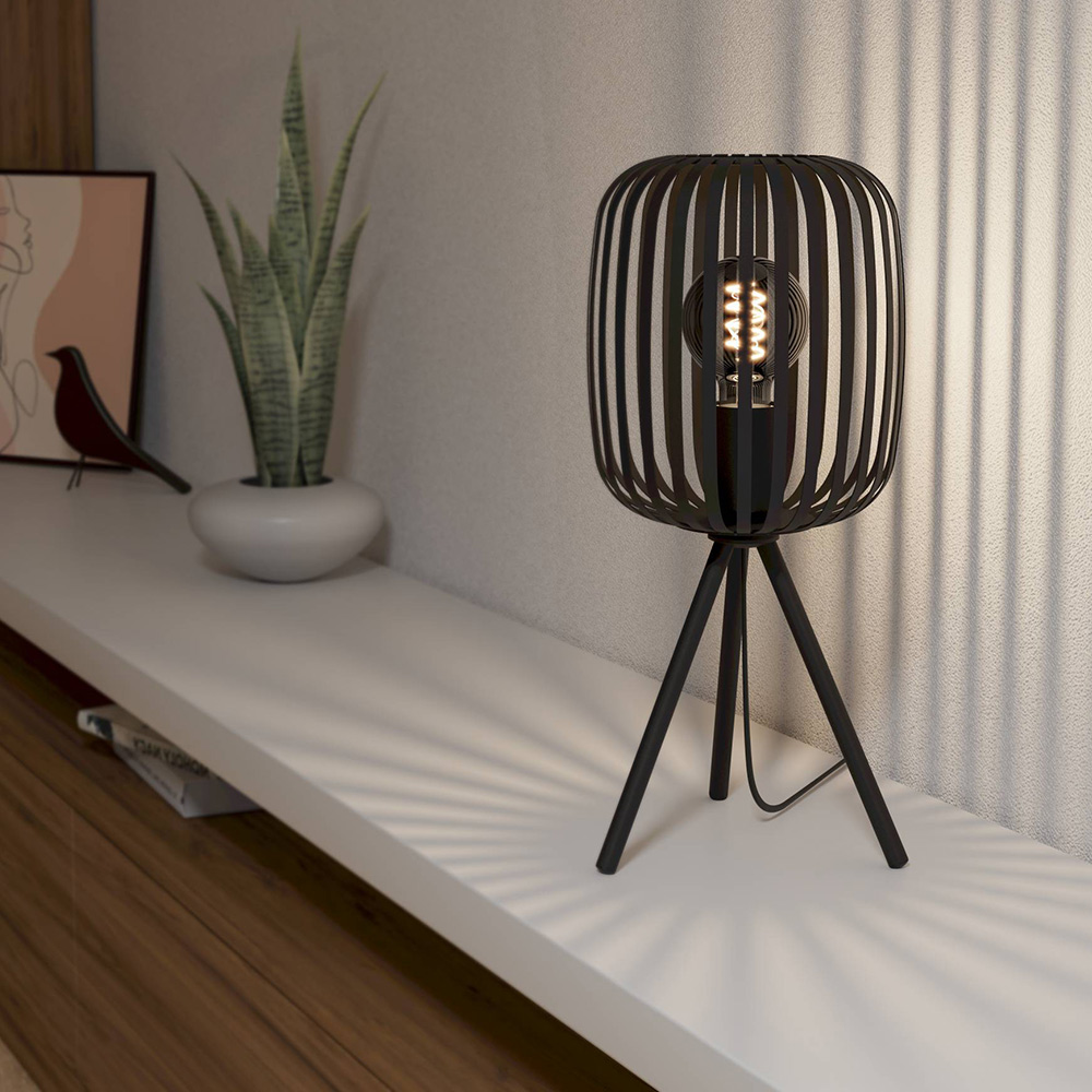 EGLO Romazzina Black Caged Table Lamp Image 2