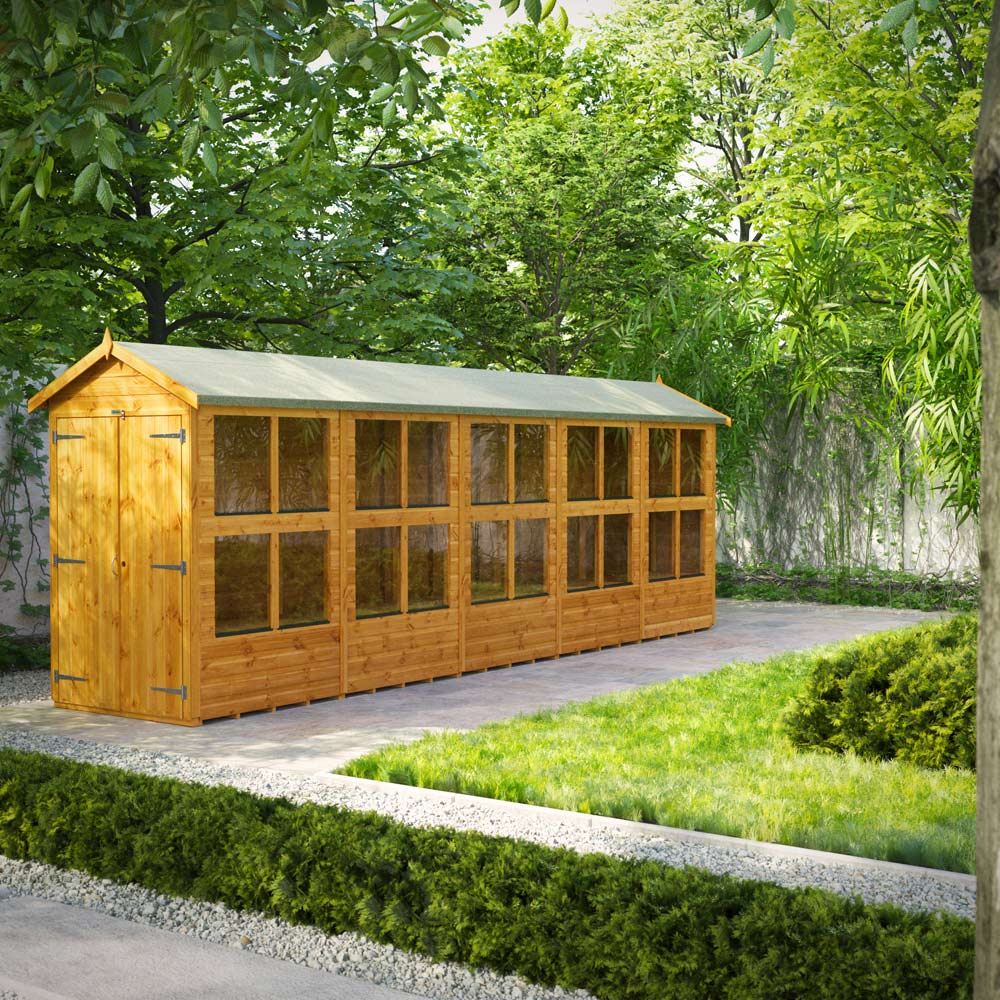 Power Sheds 20 x 4ft Double Door Apex Potting Shed Image 2