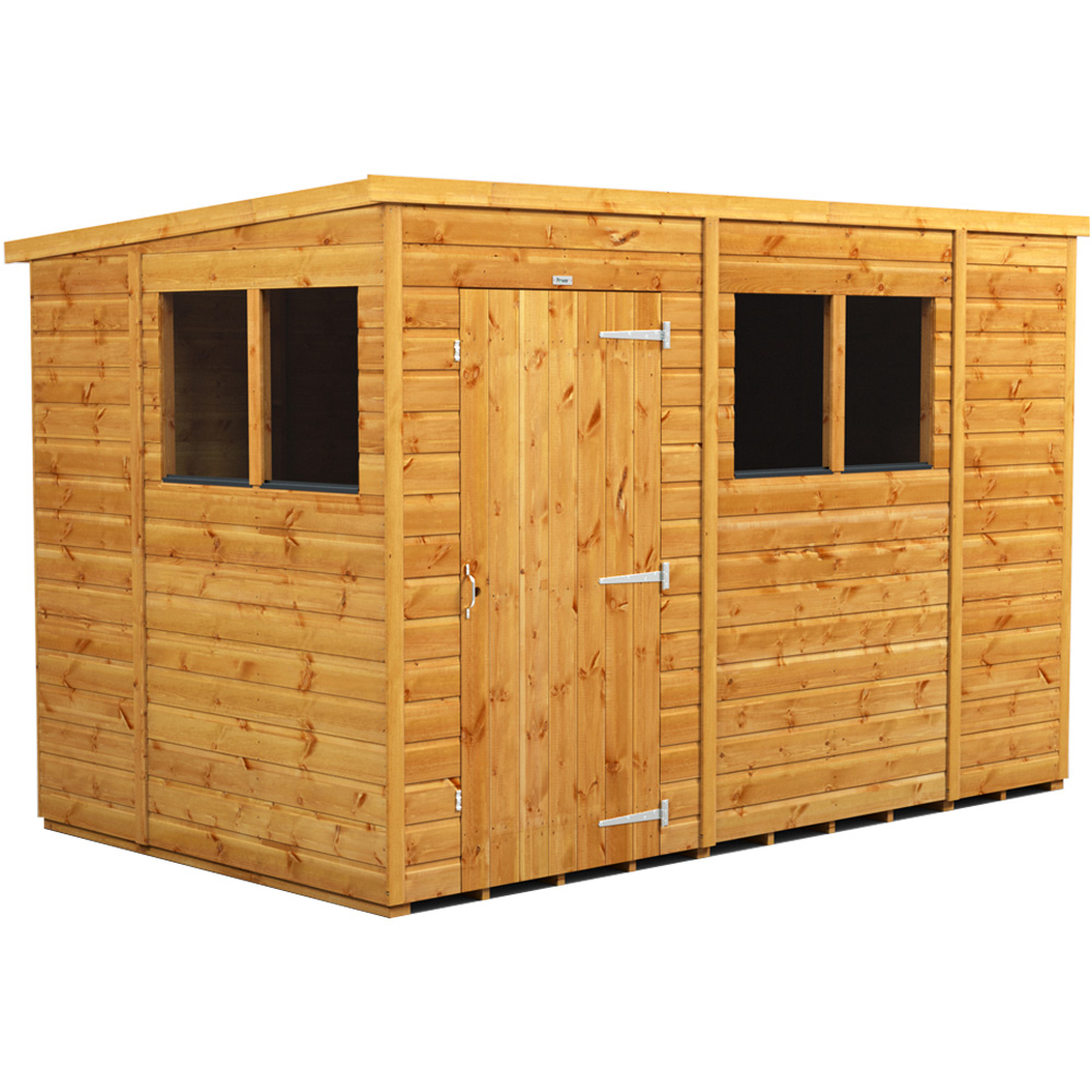 Power Sheds 10 x 6ft Pent Wooden Shed with Window Image 1