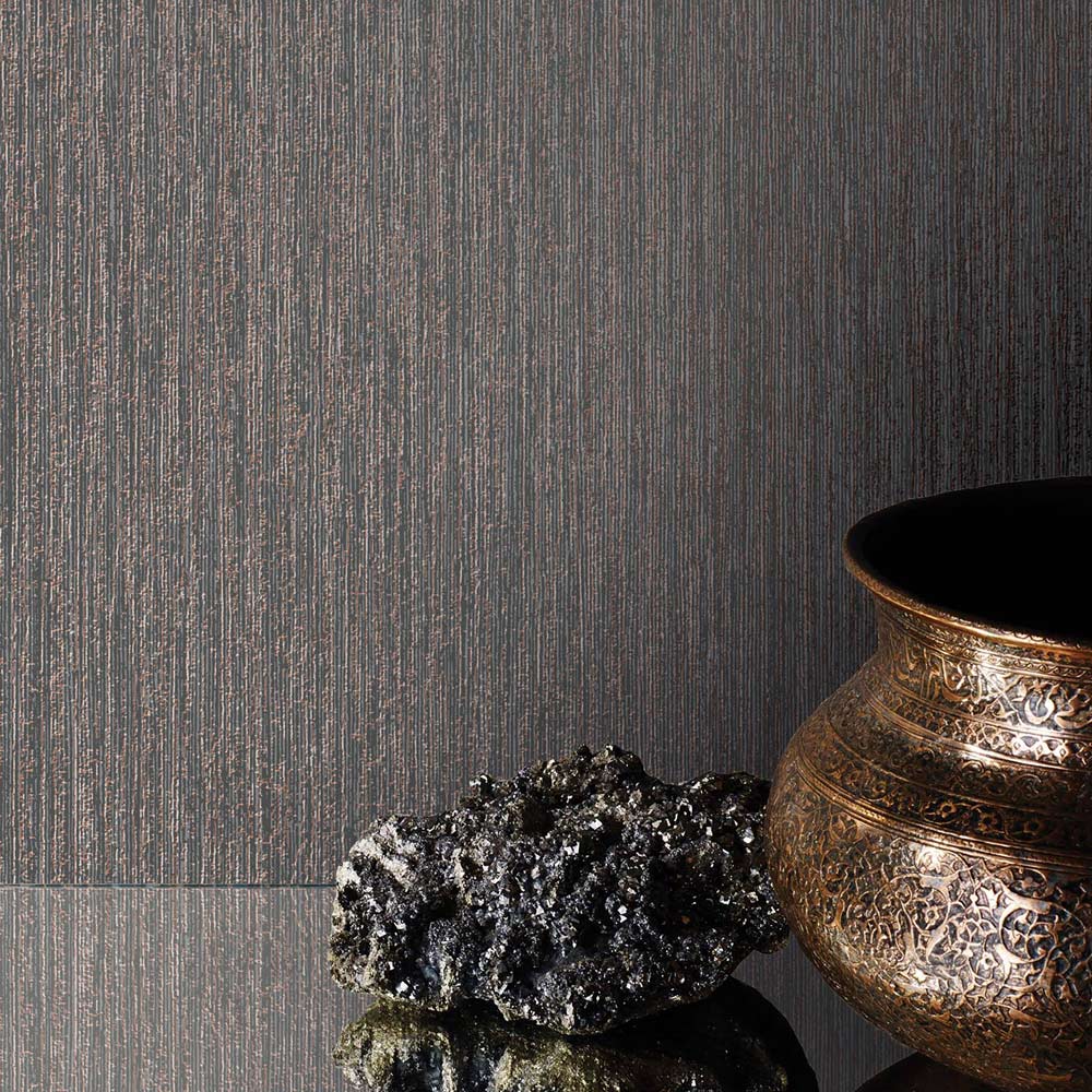 Muriva Indra Charcoal and Rose Textured Wallpaper Image 3