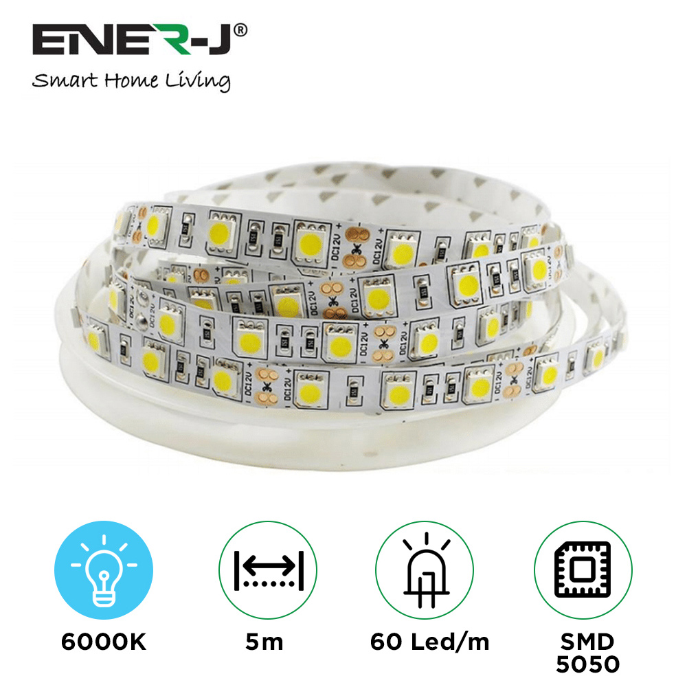 ENER-J 6000K IP20 SMD5050 LED Strip Light 5m Image 4