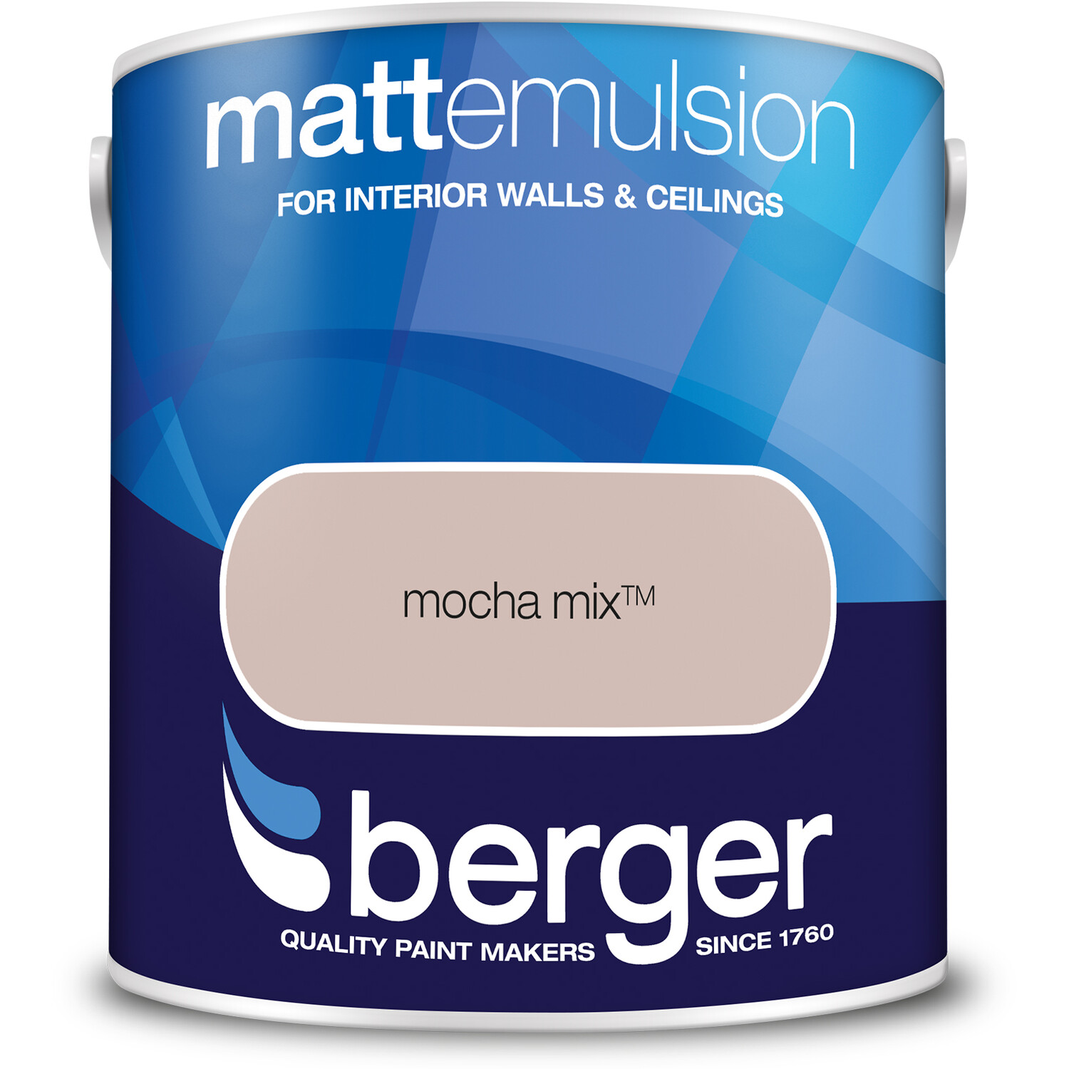 Berger Walls & Ceilings Mocha Mix Matt Emulsion Paint 2.5L Image 2