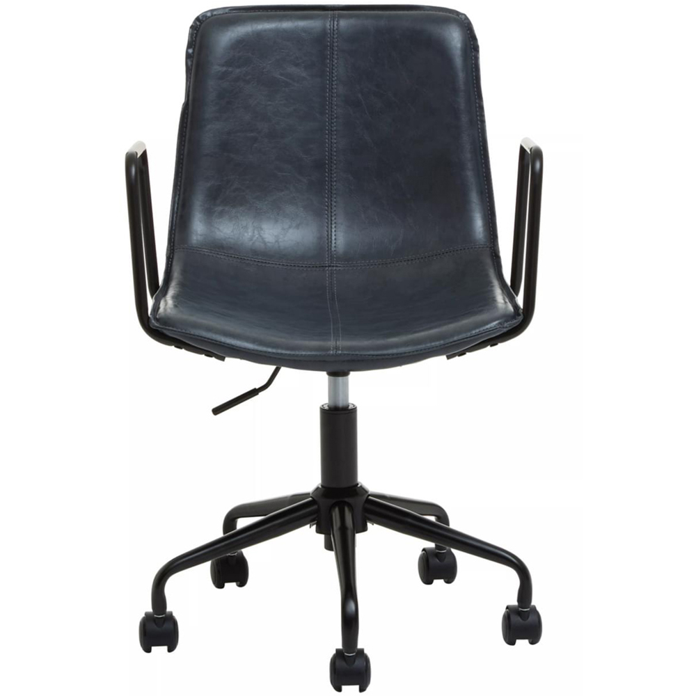 Premier Housewares Branson Grey Leather Swivel Office Chair Image 3