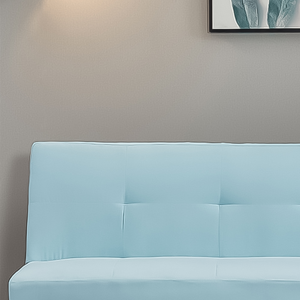 Brooklyn Double Sleeper Blue Faux Suede Sofa Bed Image 2