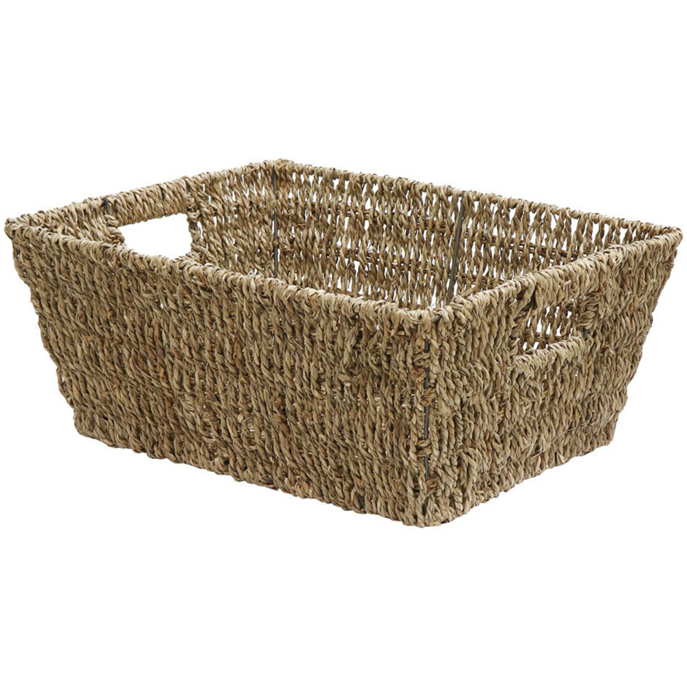 JVL 14L Seagrass Rectangular Storage Basket Image 1