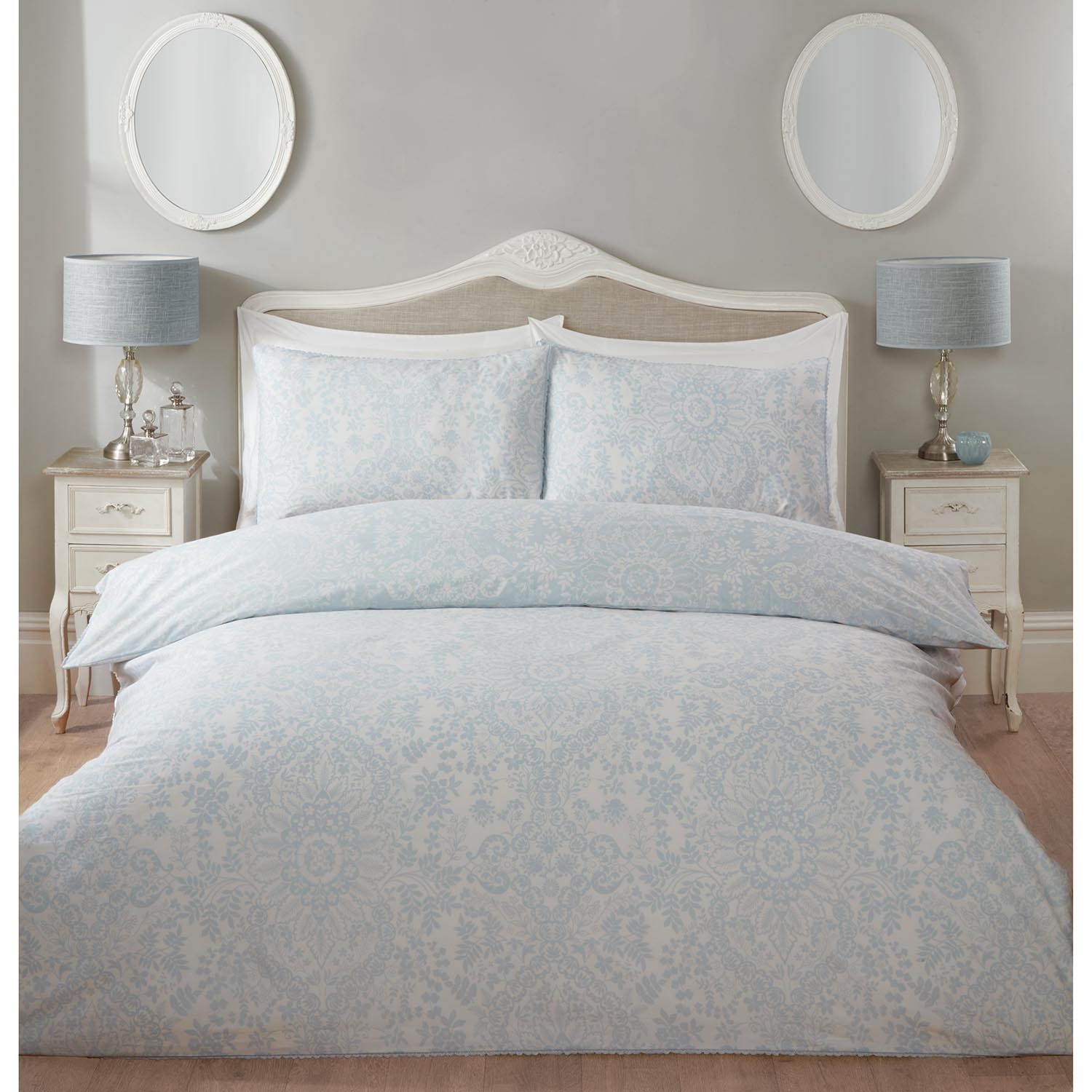 Elodie Paisley Duvet Cover and Pillowcase Set - Blue / Double Image 1
