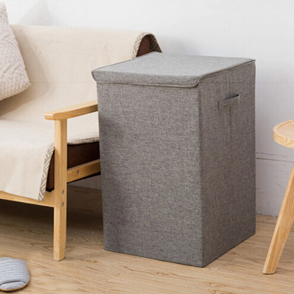 Living and Home Grey Foldable Laundry Basket Image 5
