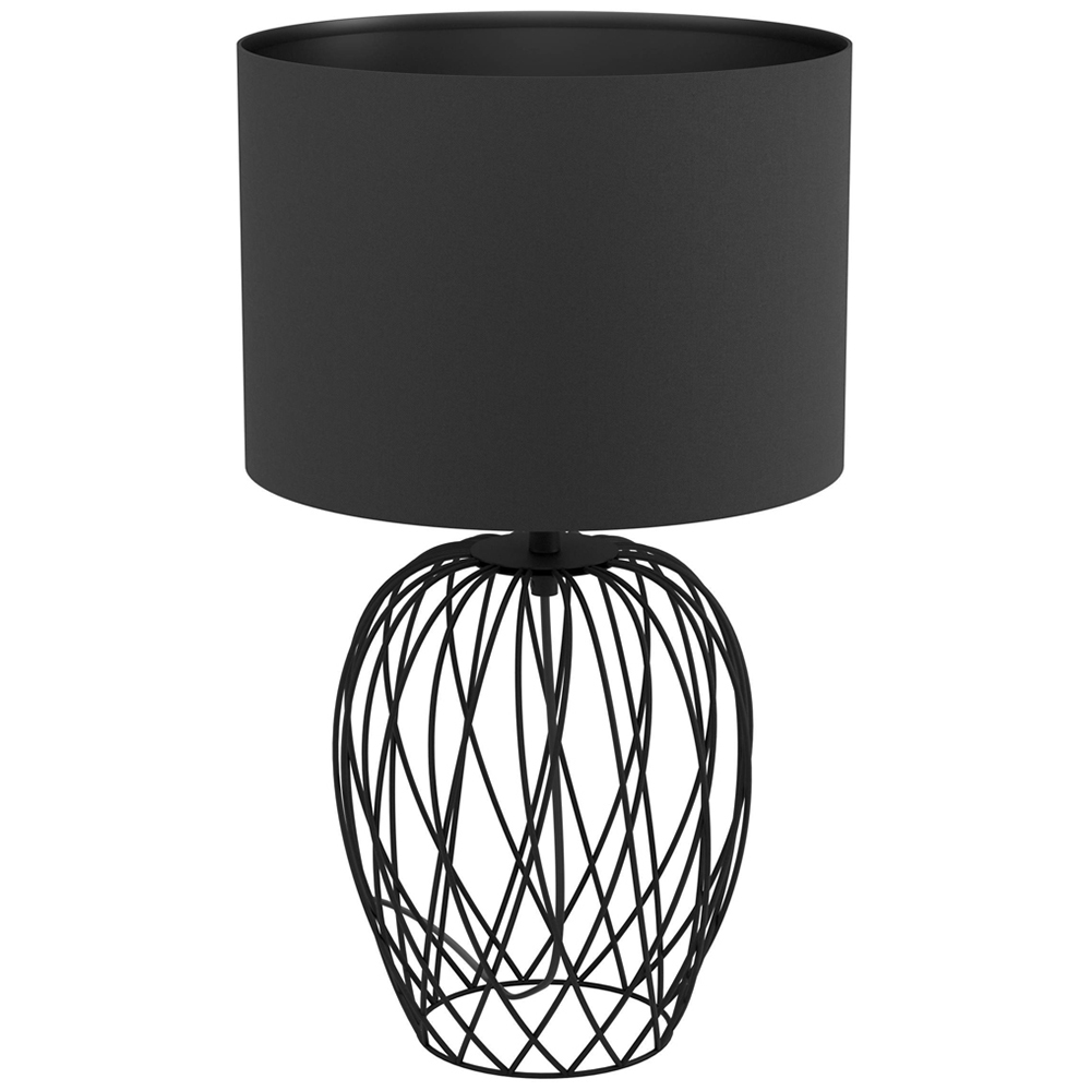 EGLO Nimlet Black Metal and Fabric Table Lamp Image 1