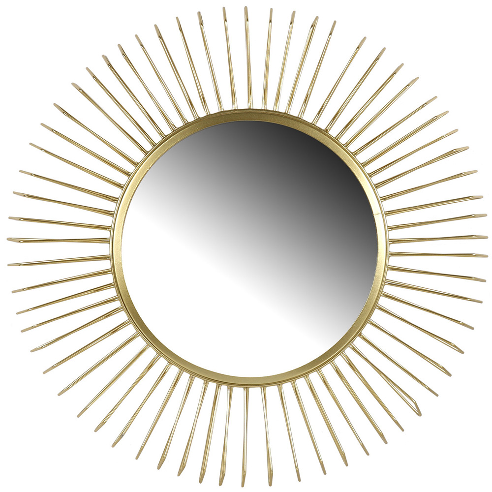Gold Sunbeam Metal Wall Mirror Image