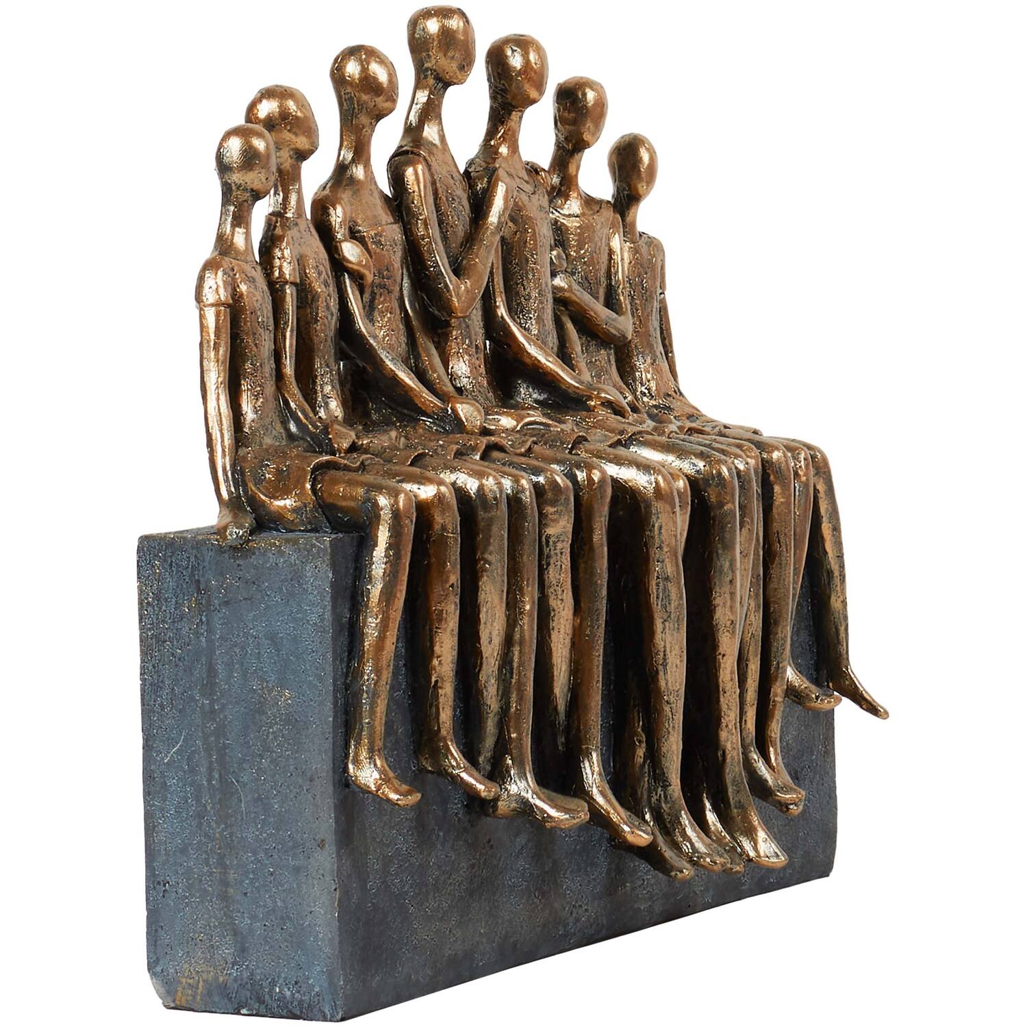 Bench Figures Ornament - Bronze Image 2