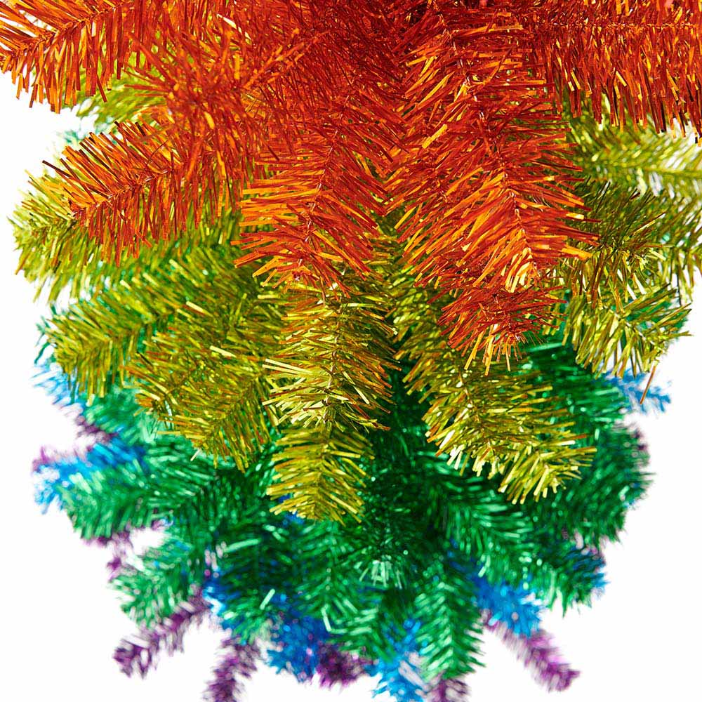 Wilko 5ft Slim Multicoloured Rainbow Christmas Tree Image 4