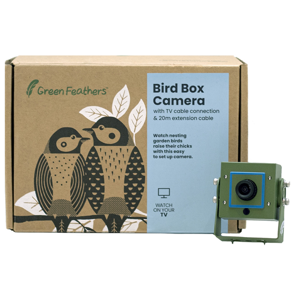 Green Feathers Bird Box Camera with TV Connection Image 1