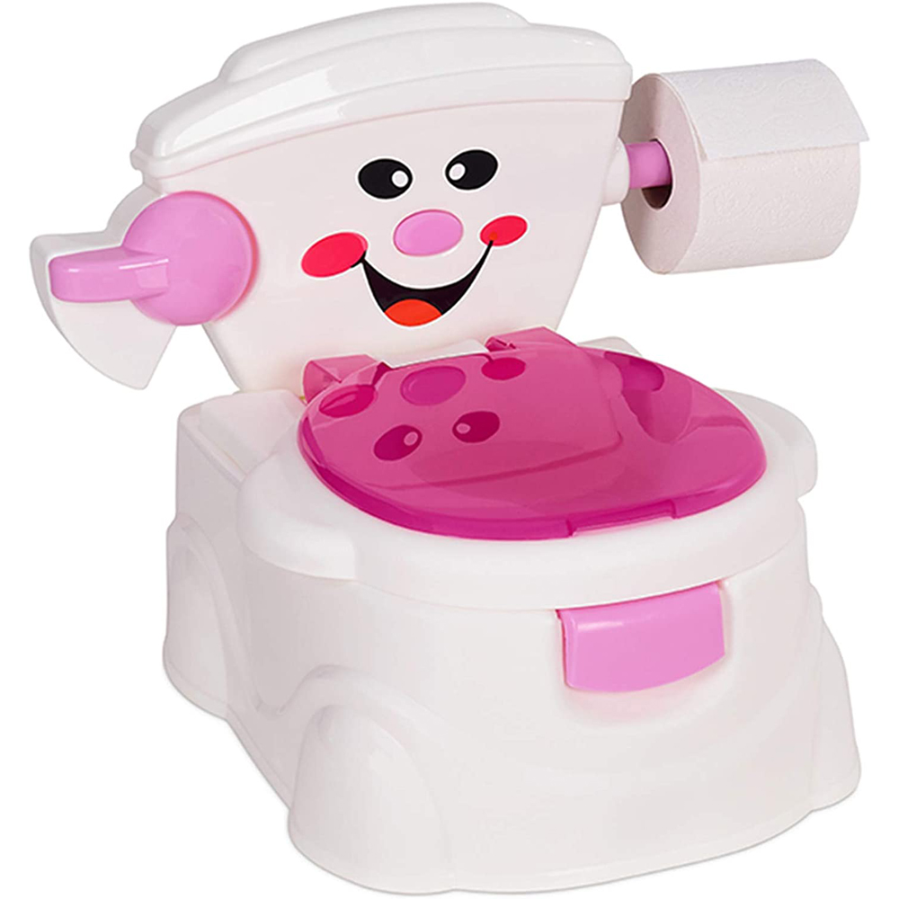 SA Products Pink Kids Potty Training Toilet Seat with Splash Guard Image 1