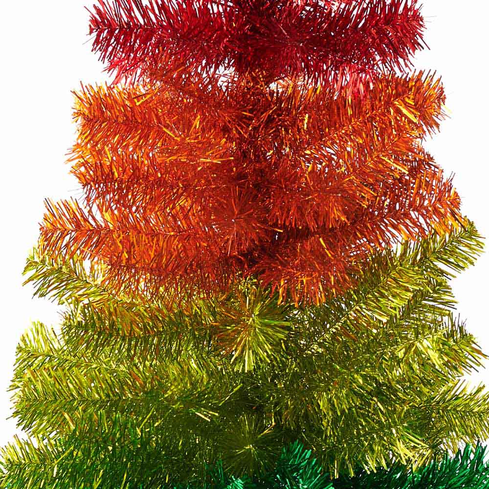 Wilko 5ft Slim Multicoloured Rainbow Christmas Tree Image 3