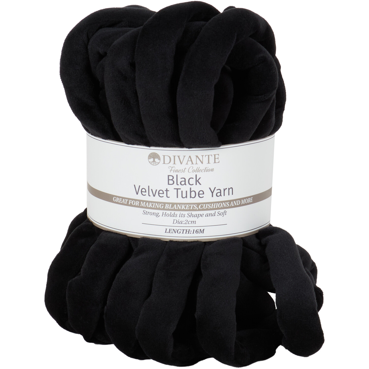 Divante Velvet Tube Yarn - Black Image 1