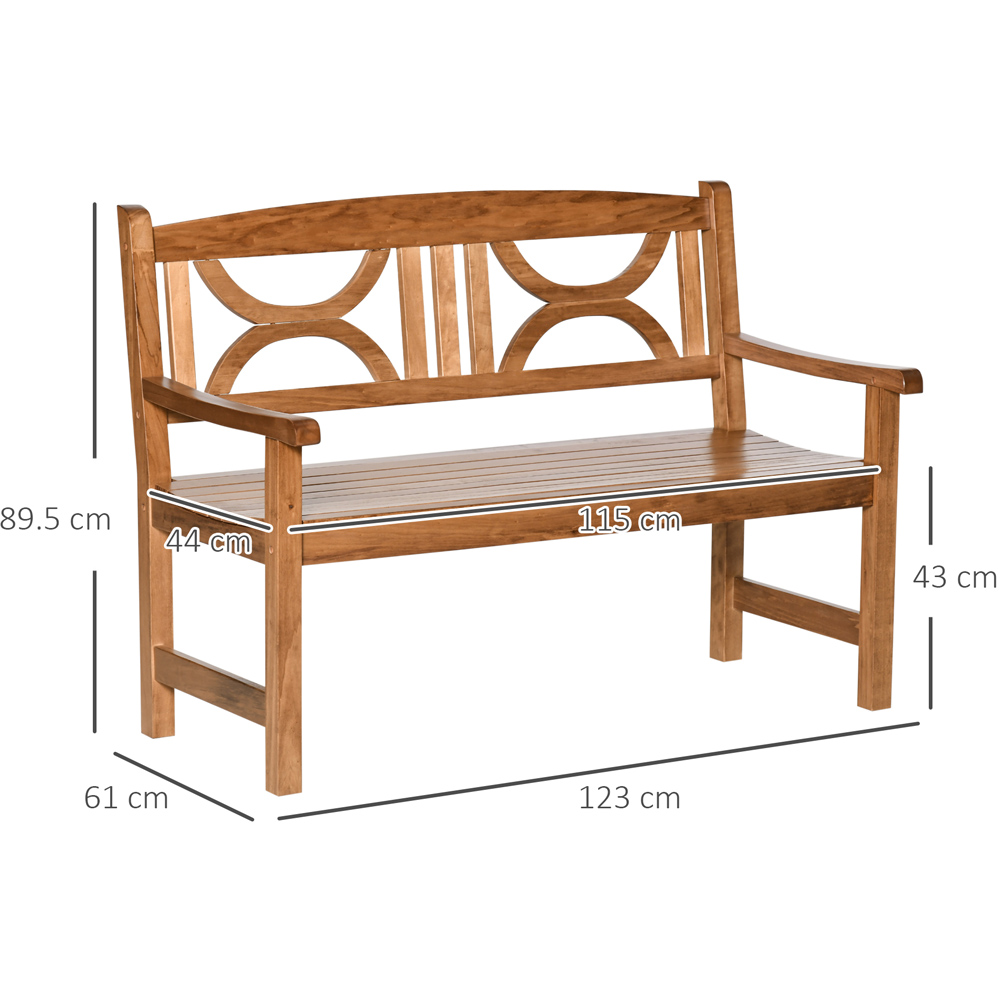 Outsunny 2 Seater Natural Wooden Loveseat Bench Image 9