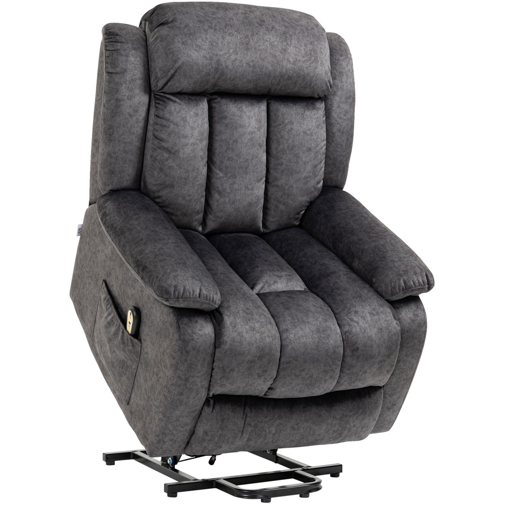 Portland Grey Microfibre Riser Recliner Chair with Remote Image 2
