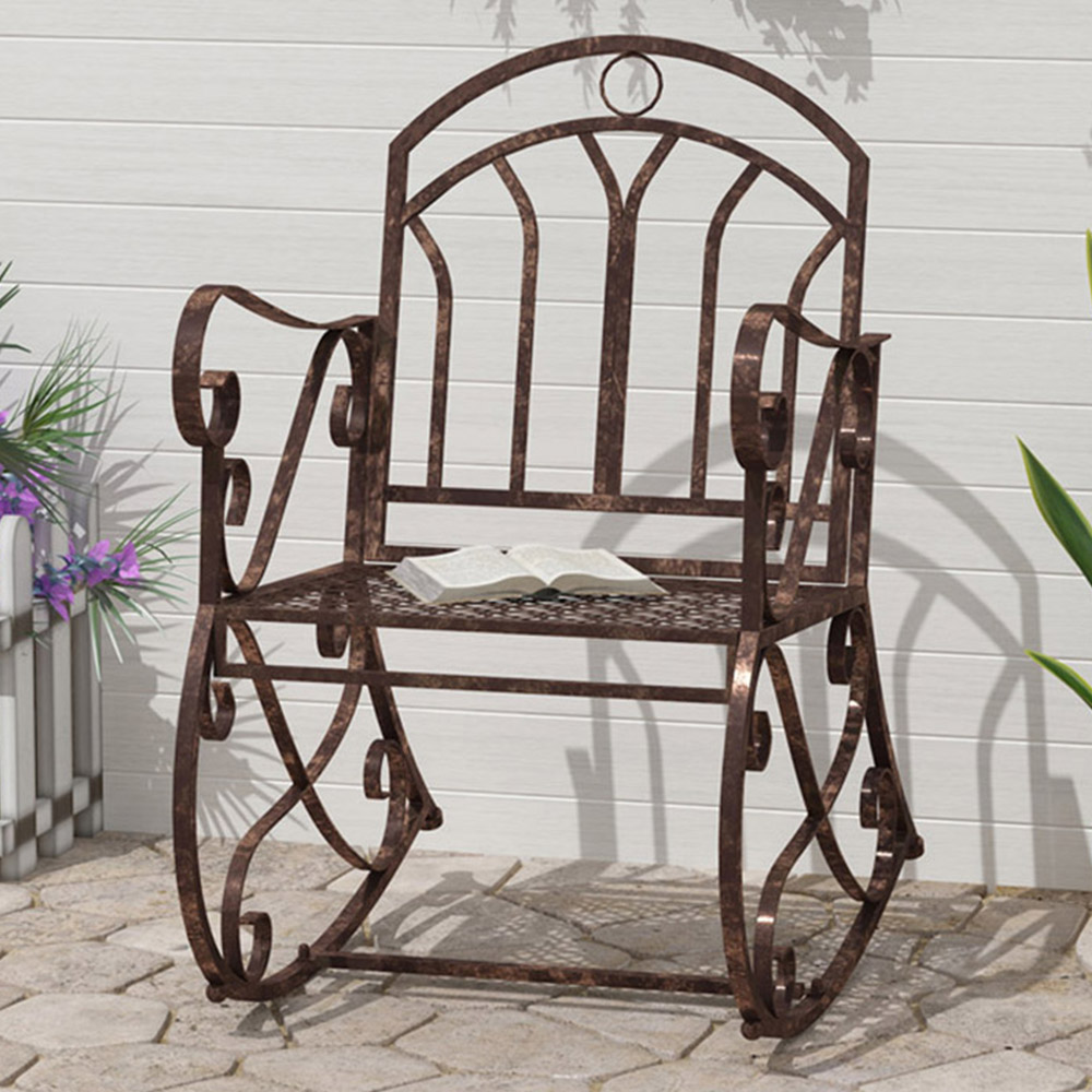 Outsunny Bronze Vintage Style Rocking Chair Image 1