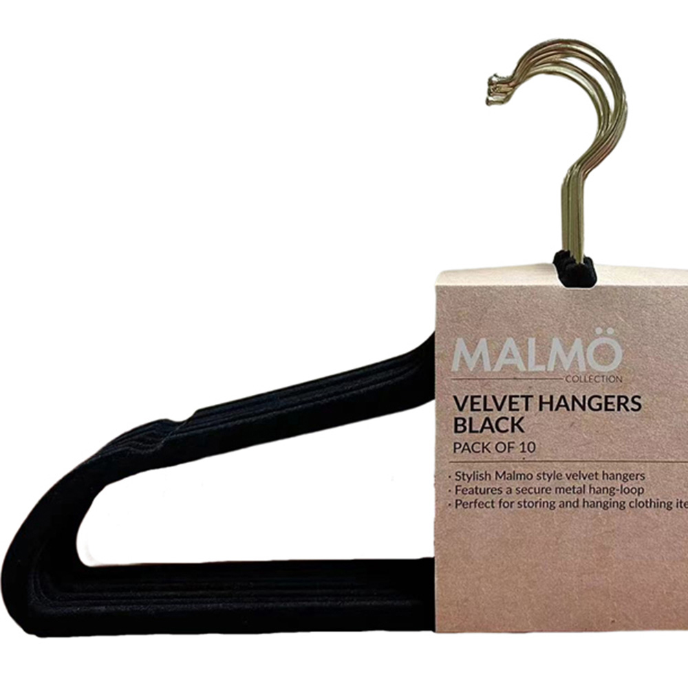 Malmo Black Velvet Hangers 10 Pack Image 2