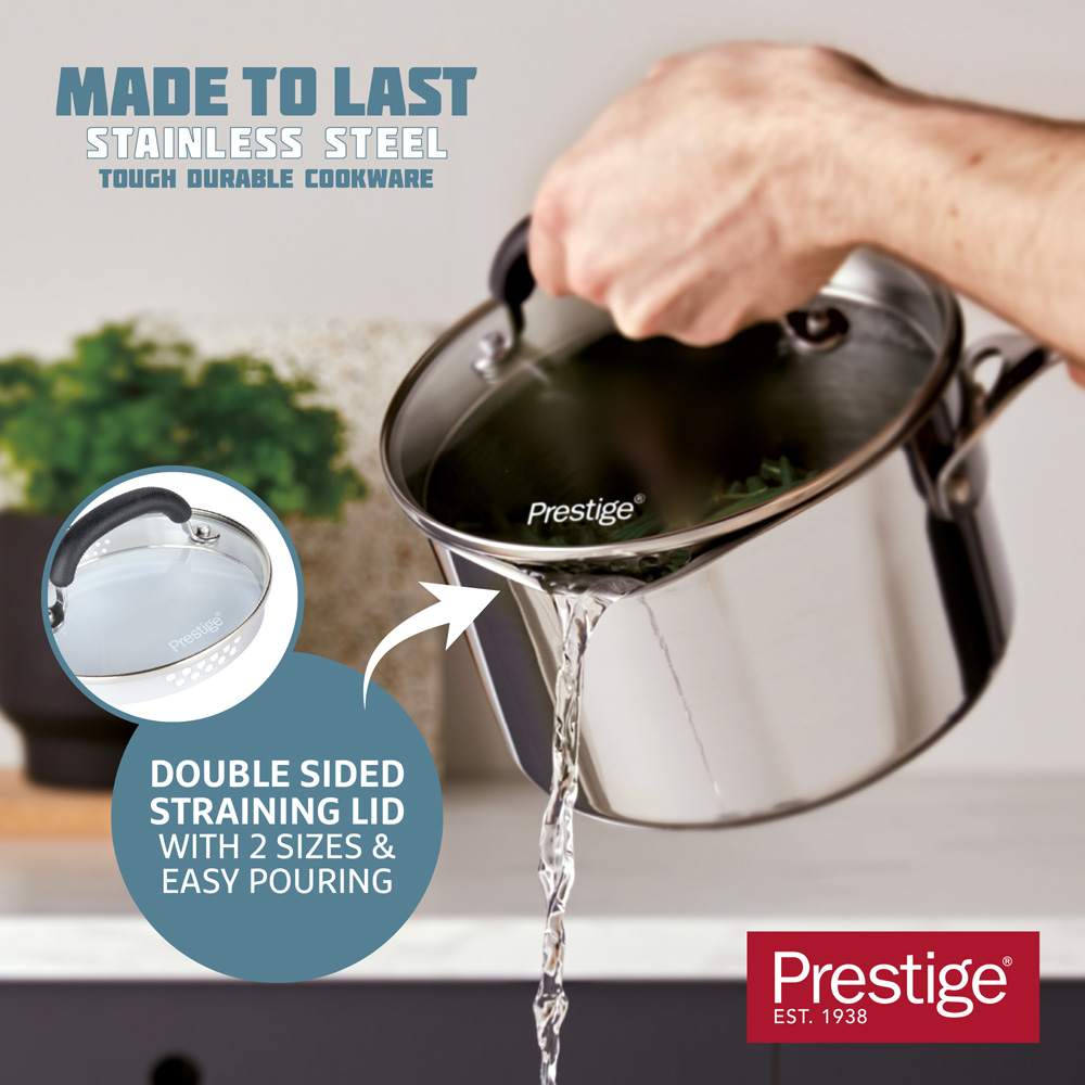 Prestige 18cm 1.9L Stainless Steel Saucepan Image 3