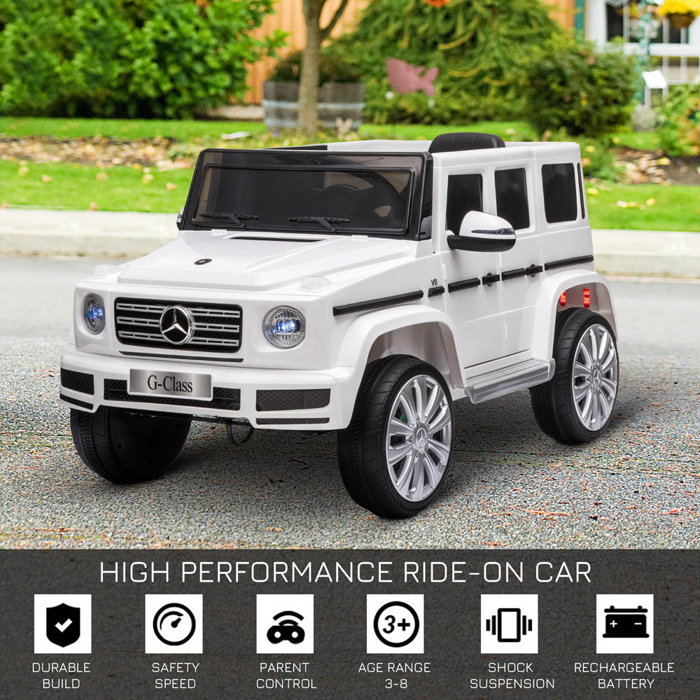Tommy Toys Mercedes Benz G500 Kids Ride On Electric Car White 12V Image 3