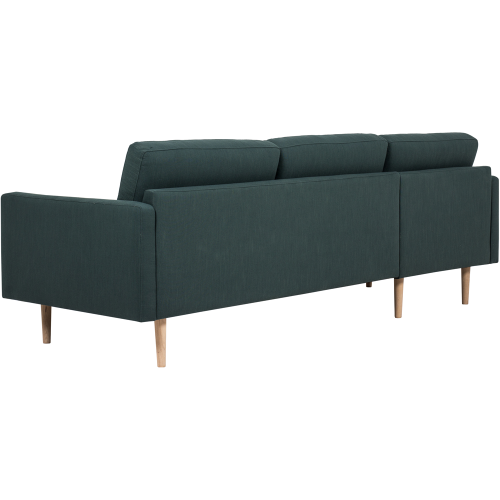 Florence Larvik 3 Seater Dark Green LH Chaiselongue Sofa with Oak Legs Image 4