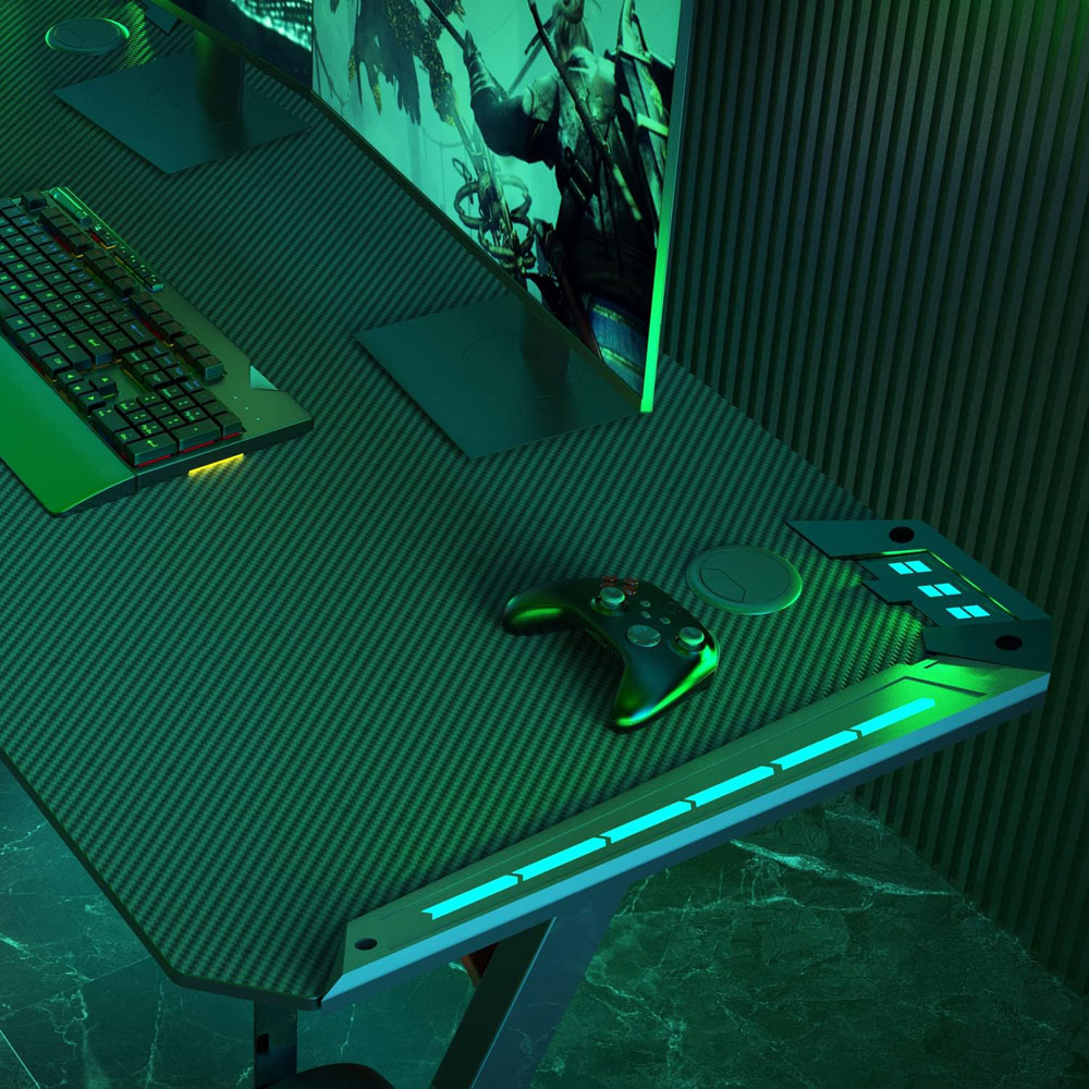 Neo Model 3 Gaming Desk with LED Lights Image 7