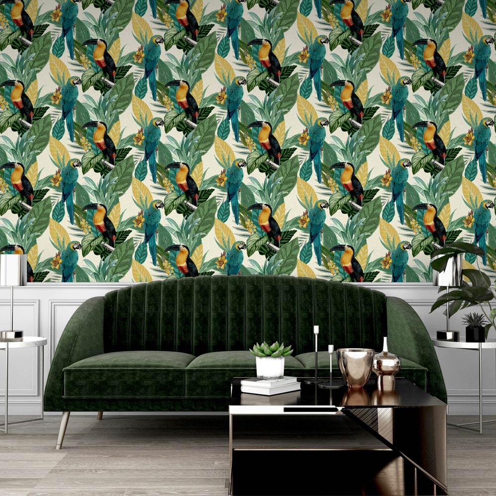Arthouse Toucan Jungle Multicolour Wallpaper Image 3