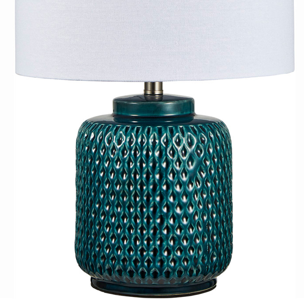 The Lighting and Interiors Teal Vision Gloss Table Lamp Image 6