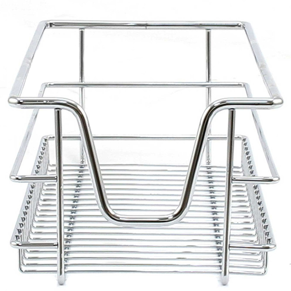 Kukoo Silver Chrome Coated Steel Wide Cabinet Basket 5 Pack Image 3