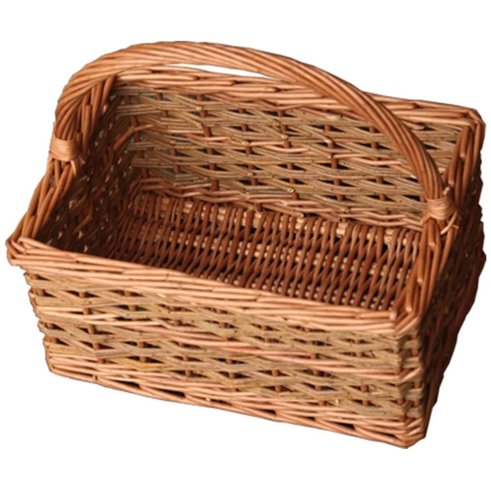Red Hamper Small Rustic Rectangular Shopping Basket Image 1