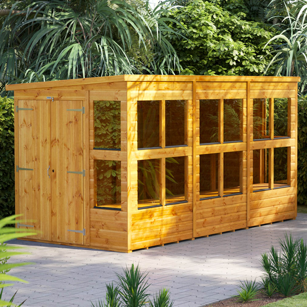 Power Sheds 12 x 6ft Double Door Pent Potting Shed Image 2