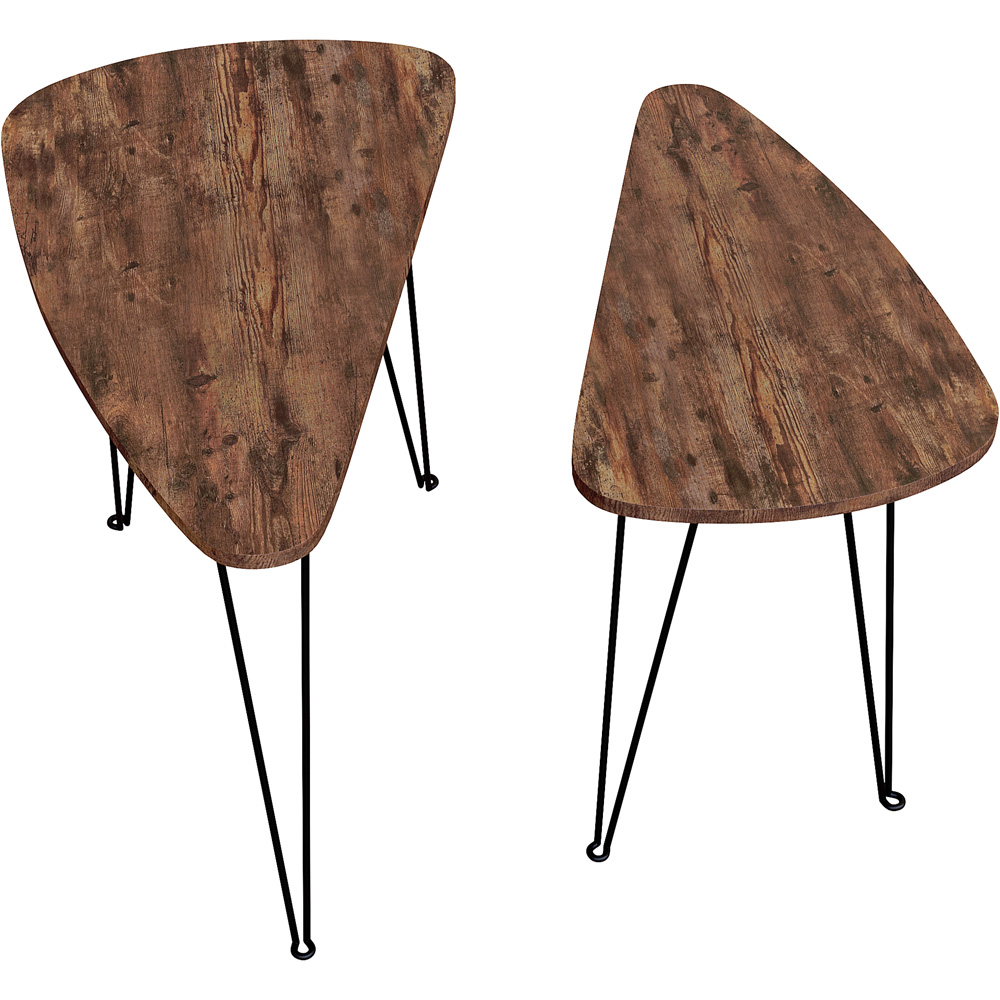 Vida Designs Brooklyn Dark Wood Nest of Oval Tables Set of 2 Image 6